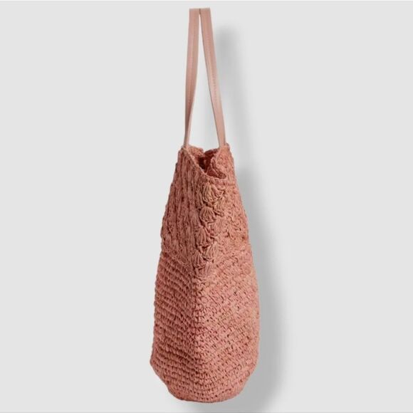 BTB Los Angeles Women's Sera Straw Tote - Color Rose - NWT - Picture 2 of 7